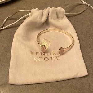 Kendra Scott Elton gold bracelet cuff, pink crystal detail